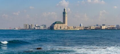 Vue de la mer Mosquée Casablanca Maroc