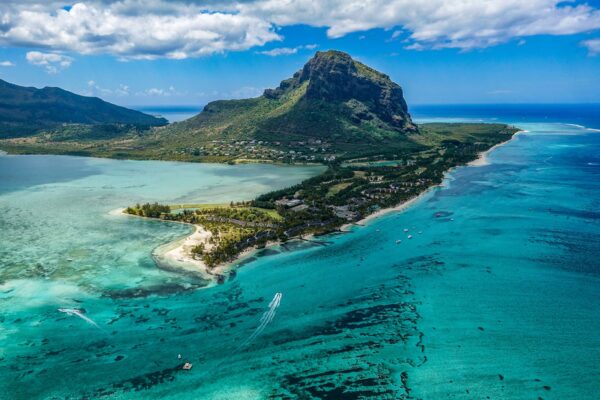 Vue aérienne de l'ile Maurice