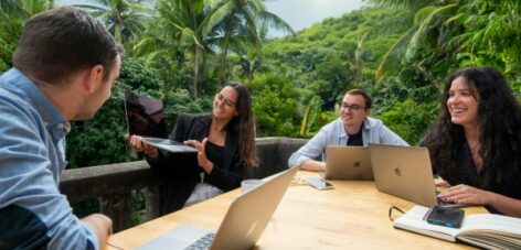 digital nomad team tropical coworking