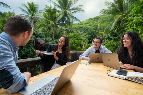 digital nomad team tropical coworking